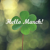 hello March with shamrock