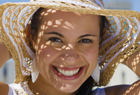 woman in summer hat
